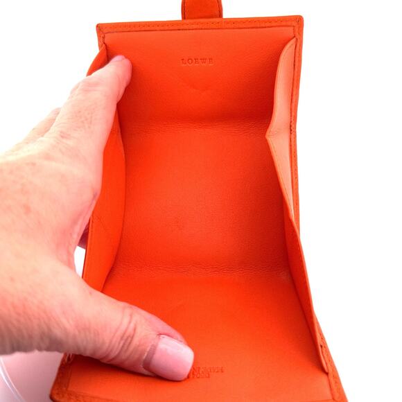 Loewe Textured Calfskin Buckle Compact Wallet in Orange - Picture 7 of 7